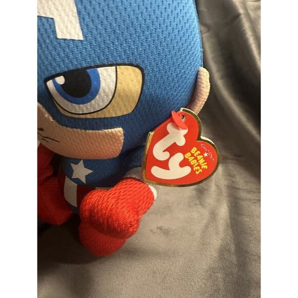 Ty Beanie Baby - CAPTAIN AMERICA (Marvel) 6" NEW MWMTs Plush Stuffed Animal Toy - Picture 4 of 6